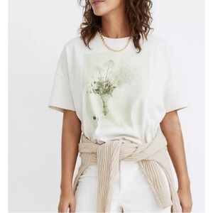 Madewell ivory still life photograph tee women's M graphic crop